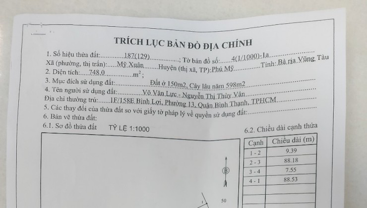 Chủ cần bán nhà xưởng mặt tiền Quốc lộ 51 đối diện kcn Mỹ Xuân A