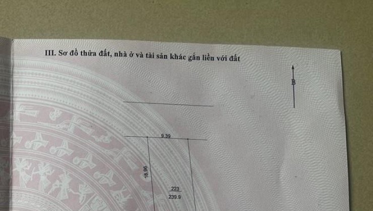 Bán Gấp nhà 2 tầng với 239m2 toàn bộ thổ cư, tại Tỉnh lộ 419, Xã Đồng Tâm, Huyện Mỹ Đức. Giá 5,82 tỷ có thương lượng