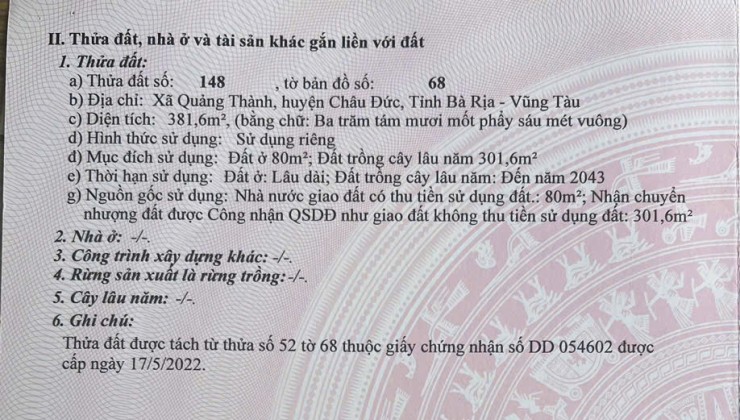 Đất Quảng Thành, Châu Đức, BRVT
Đường thông khắp nơi, rộng