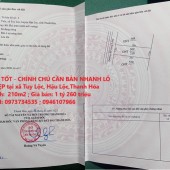 ĐẤT ĐẸP – GIÁ TỐT - CHÍNH CHỦ CẦN BÁN NHANH LÔ LIỀN KỀ  ĐẸP tại xã Tuy Lộc, Hậu Lộc,Thanh Hóa