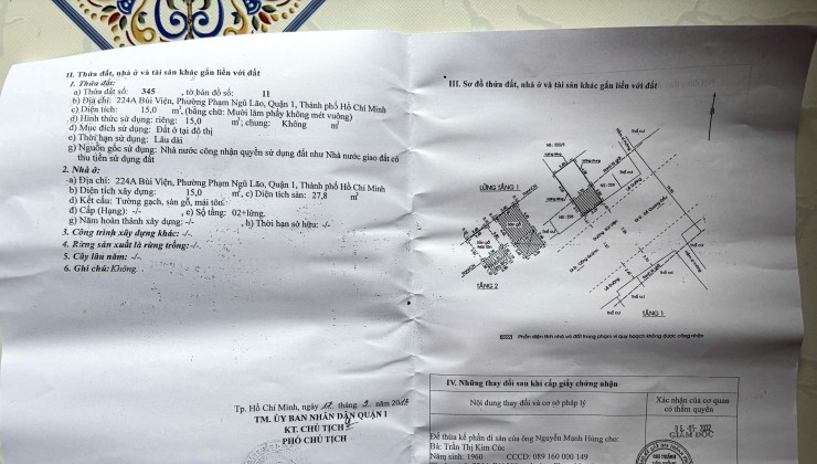 BÁN NHÀ 2 MẶT TIỀN TẠI PHỐ ĐI BỘ BÙI VIỆN, PHƯỜNG PHẠM NGŨ LÃO, QUẬN 1, TP HCM, GIÁ LÀ 12.5 TỶ