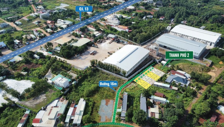 Duy nhất 2 lô (10x25=250m2) mặt tiền QL13 vào 50m, cty sản xuất 10.000m2 trước đất, dân đông như SG