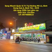 Sang Nhanh Quán Vị Trí Tại Đường Mã Lò, Bình Hưng Hoà A, Bình Tân , HCM